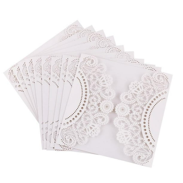 10Pcs White Wedding Invitation Card Floral Lace Laser Cut Romantic Party Decor 10Pcs White Wedding Invitation Card Floral Lace Laser Cut Romantic Party Decor